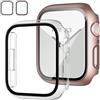 JZK,Custodia protettiva per Apple Watch Serie 8 Serie 7 45 mm, 2 pezzi, custodia sottile per iPhone 45 mm, colore: oro rosa