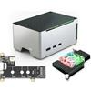 ElectroCookie Custodia compatta in alluminio per Raspberry Pi 5, con SSD M.2 NVMe PCIe HAT e dispositivo di raffreddamento attivo RGB (custodia nera + cappello M.2 [X1001])