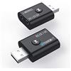 CCYLEZ Trasmettitore/ricezione Bluetooth 5.0, 2 in 1 Adattatore wireless da 3,5 mm Potente funzione Trasmettitore Ricevitore Dispositivo adattatore circuito