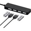 MMOBIEL Adattatore USB 2.0 Ultra Slim Data Hub a 4 porte Nero