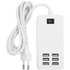fasient1 Stazione di ricarica USB, caricatore da parete USB 6 porte 30 W, stazione di ricarica rapida da scrivania 100-240 V con interruttore, per iPhone, iPad, tablet, computer portatile, computer