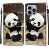 KENHONER Cover Compatibile con iPhone 16 Pro Max, Premium Pelle PU Portafoglio Flip Libro Custodia per iPhone 16 Pro Max [Protezione Completa] - Panda