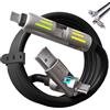 Gvilites Cavo di Ricarica 4 in 1,Cavo Multi Caricabatterie da 240 W (1,2M) da USB C/C con luce LED RGB, Cavo da USB A/C a illuminazione per iPhone 16,15,14 Pro Max/MacBook/iPad Pro (Nero)