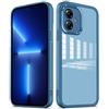 PanXCase Cover Trasparente per Motorola Moto G14 - Custodia Clear con Lens Protector Ultra Sottile Morbida Antiurto con Protezione Fotocamera (Blu)