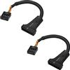 YACSEJAO Cavo USB da 20 pin a 9 pin USB 3.0 19 pin maschio a USB 2.0 9 pin femmina convertitore per scheda madre (2 pezzi)