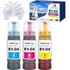 Nextpage 104 Inchiostro Multipack 104 Flacone d'inchiostro compatibile per Epson EcoTank ET2720 Et2820 ET-2710 ET‑2711 ET-2712 ET-2714 ET-2715 ET-2720 ET-2726 ET-2810 ET-2811 2812 Ciano Giallo Magenta