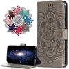 MRSTER Xiaomi Mi Note 10 Lite Custodia Flip, Goffratura Design Case in PU Pelle Internamente Silicone TPU Cover Portafoglio Cover Premium Custodia per Xiaomi Mi Note 10 Lite. LD Mandala Grey