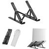 SIYOTO Supporto portatile computer, tablet e notebook, 6 marce, regolabile inclinazione, pieghevole in alluminio, ventilato (nero)