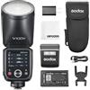 Godox V100-C 100W TTL Camera Flash per Canon,Testa Rotonda Fotocamera Flash | con Flash Esterno SU-1,2.4G Wireless HSS 1/8000s 2980mAh Flash Batteria al Litio,Godox V1Pro C Aggiornato