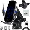 YUSHIHU YUSHI 15W Qi Caricatore Wireless Auto per Tutti Gli Smartphone,Ricarica Wireless Auto,Auto-Bloccaggio Supporto Telefono Auto, Supporto per Auto con Presa d'Aria del cruscotto