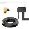Nelawya Antenna DAB per auto con connettore SMB | Antenna attiva da 3 m a montaggio su vetro per autoradio DAB+ | Compatibile con Pioneer, Blaupunkt, Alpine, JVC, Clarion