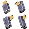 Duttek Adattatore di estensione USB C 40G, adattatore USB C ad angolo retto da 100 W PD, adattatore USB C a 90 gradi e adattatore ad angolo USB C a curva centrale, adattatore da maschio a femmina di