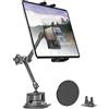 LYFPOOM Supporto tablet auto cruscotto - [con braccio in alluminio], Porta tablet auto parabrezza LYFPOOM per Sumsung Galaxy Tab, Xiaomi SE, iPad, altri cellulari e tablet da 4,7-12,9