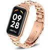 ToVioc Cinturino Compatibile con Xiaomi Mi Band 7/8, Smart Band 7 Pro/8 Active, Xiaomi Redmi Smart Band 2, Cinturino di Ricambio Regolabile in Acciaio Inossidabile Metallo