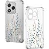 Nuxiady Cover per Honor 400 Lite 5G Sottile silicone TPU Trasparente Antiurto Case Fiore Disegni Antigraffio Bumper Cover per Honor 400 Lite 5G, Rami Floreali