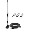 SopwMap Antenna Radio, Antenna Telescopica Digitale FM per Interni con Base Magnetica e Cavo di Estensione da 1 Metri, Compatibile con Ricevitori Audio Video, Sistemi Home Theater e Amplificatori