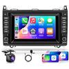 Rimoody 2G 64G 7 Autoradio Android 15 per Mercedes-Benz A-Klasse W169/B-Klasse W245/Viano/Vito W639/Sprinter W906 con Wireless Carplay Android Auto GPS Mirror Link Bluetooth FM/RDS WiFi Telecamera Posteriore