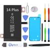 OnlyTech - Batteria sostitutiva Premium per iPhone 14 Plus - 4325mAh, identica all'originale - Kit 12 Strumenti Professionali e Adesivo per Schermo Inclusi