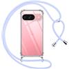Pnakqil Cover per Google Pixel 9/Google Pixel 9 Pro con Cordino, Trasparente Custodia con Laccio Tracolla Cellulare Girocollo Collana Protettiva per Google Pixel 9 6.3, Viola