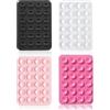Vilbocr Vilboce, 4 ventose in silicone per cellulare, retro adesivo per cellulare, per selfie e video (nero, bianco, rosa)