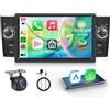 Hodozzy 【4+64G】Hodozzy Carplay Autoradio per Fiat Punto 2005-2009/Fiat Linea 2007-2011, Touchscreen da 7 pollici con Android Auto/DSP/WiFi/GPS/RDS/FM/Bluetooth 5.0/USB