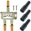 TronicXL High End Splitter a 2 vie per TV di alta qualità F-Splitter Plug Partitore Switch Sat Antenna SEGNALE CANALI Per TV Digitale Terrestre