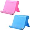 JCKD 2pezzi Supporto da scrivania regolabile e pieghevole in plastica per tablet da 6 a 11 pollici, compatibile con iPhone Samsung Galaxy Android Tutti gli smartphone Supporto desktop(1 rosa/1 blu)