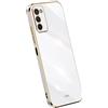 RankOne La Custodia del Telefono è Adatta per Samsung Galaxy A02s (6.5 Inches), Case per Cellulare in Silicone con Telaio Galvanico - Bianco