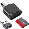 Seminer Lettore di schede TF, Lettore di Schede Micro SD, Adattatore di Schede di Memoria TF di Tipo C con Adattatore USB C a USB Compatibile con Laptop, MacBook, Samsung Galaxy (Grigio)