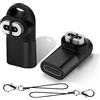 NEWZEROL 2 Pezzi di Adattatore di Ricarica USB C Femmina Compatibile per AfterShokz Aeropex/Shokz OpenRun Mini/OpenRun/OpenRun Pro/OpenComm, [con Cordino] Adattatore per AfterShokz/Shokz - Nero