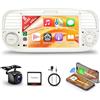 Rimoody 8 Core 4G+64G Android Autoradio per FIAT 500 2007-2015 7 Pollici Senza Fili Carplay Autoradio con Touchscreen Android Auto Navi GPS WiFi Mirror Link Bluetooth FM/RDS/DVR/EQ/OBD+ Controllo del Volante