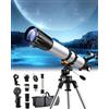 Bellanny Telescopio Astronomico per Adulti e Principianti - Apertura 90mm, 900mm Refrattori Telescopi Professionale, Telescope Portatile per Bambini con Treppiede, Adattatore Telefono, Filtro lunare