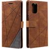 SONWO Cover per OnePlus 8T, Flip Caso in PU Pelle Case Cover Portafoglio Custodia per OnePlus 8T, [Kickstand] [Slot per Schede], Marrone