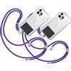 TBOC 2X Cordino Catenella Laccio Strap Porta Cover [Viola] con Toppa di Plastica [Nero] per Telefono Cellulare da Collo - Tracolla Catenina con Cordini da Cellulari Accessori Universale Laccetti