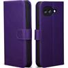 32nd Custodia a Portafoglio in Pelle PU per Google Pixel 10a, Case con Slot per Sched di Blocco RFID, Chiusura Magnetica e Supporto integrato - Viola