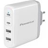 PowerLot 100W Caricatore USB C 4 Porte con GaN Pro, Alimentatore Multiplo USB, Caricabatterie USB da Muro Compatibile con MacBook Pro/Air M2, iPad Pro/Air/Mini, iPhone 14, Pixel 6, Laptop