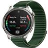 GIOPUEY Cinturini Compatibile con Amazfit Balance, Nylon Traspirante Sport Loop Cinturino in Morbido Nylon Intrecciato Strap Band - Darkgreen