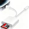 Luonanava Lettore Schede SD per iPhone, Adattatore Scheda SD USB C per SD/Micro SD, SD Card Reader for iPhone, USB C Lightning Lettore di Schede Memoria per iPhone 17/16/15/iPad/MacBook/Android, Plug and Play