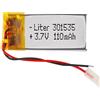 Liter energy battery Batteria 301535 LiPo 3.7V 110mAh 0.407Wh 1S 5C Liter Energy Battery per l'elettronica Ricaricabile Telefono Portatile Smartwatch Orologio GPS - Non adatto per Radiocomando 37x15x3mm (110mAh|301535)