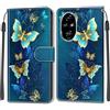 KENHONER Cover Compatibile con Honor 200 Pro, Premium Pelle PU Portafoglio Flip Libro Custodia per Honor 200 Pro [Protezione Completa] - Farfalla