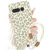 Ciciber Ttusy Custodia per Google Pixel 7 Pro, con cinturino in corda, custodia protettiva in silicone con motivo leopardato, per donne e ragazze, per Google Pixel 7 Pro, beige