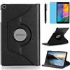 R.SHENGTE Custodia per Samsung Galaxy Tab A 8.0 Pollici 2019 (SM-T290 SM-T295 SM-T297) - Rotazione di 360 gradi Protettiva Completa Custodia Cover,Con Penna Stilo, Pellicola Schermo (Black)