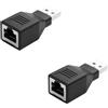 GINTOOYUN Adattatore USB Over Cat6 per Cat 6/6e/5/5e USB Over Ethernet Extender a Rj45 per computer portatile, compatibile con computer, telefoni cellulari, tastiere