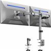 VIVO STAND-V002-GY - Supporto da scrivania per doppio monitor, resistente e completamente regolabile, supporta 2 schermi di computer fino a 30 e max 10 kg ciascuno, colore grigio