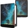 kwmobile Custodia eReader Compatibile con Pocketbook InkPad 4 / Color 3 / Color 2 Cover - eBook Reader Flip Case - blu/grigio/nero - Natura e spazio