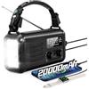 Handsider Radio meteorologica di emergenza, 20000 mAh, radio a manovella con AM/FM/NOAA, radio portatili con torcia elettrica e lampada da lettura, jack per auricolari, allarme SOS, caricabatterie per telefono