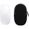 kwmobile Custodia Mouse Wireless per Apple Magic Mouse 1/2 - Cover Mouse Wireless Gaming con Cerniera - Astuccio in Velluto a Coste e Neoprene - Nero