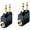 Posdou Dual 3.5mm Male to 3.5mm Female Airplane Headphone Adapter Gold Plated (2 Pack)