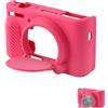 PEUTIER SX730 SX740 Custodia per Fotocamera, Sottile Antigraffio Silicone Custodia Protettiva per Fotocamera Custodia Fotocamera Digitale per Canon Fotocamera PowerShot SX740 SX730 HS (Rosa Rossa)