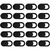 Tiryns 20 Pezzi Copri Webcam, Copertura Webcam Cover Slider Copri Fotocamera Webcam PC Portatile Accessori per Laptop, PC, Tablet, Smartphone, MacBook Protezione Privacy Nero